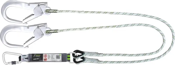 Lanyard Kratos Y con assorbitore di energia corda kernmantel e moschettoni alluminio lg. 150 mt FA3062015
