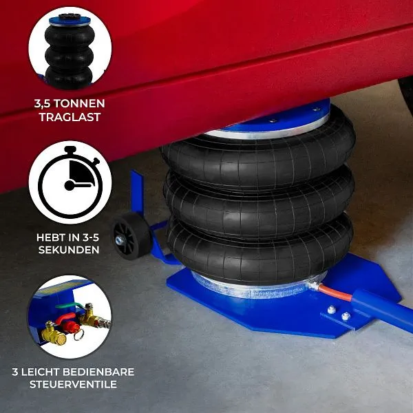 Monster Cric pneumatico 35 T Maniglia leva lunga 40 cm Altezza di sollevamento Cric carrello 212244