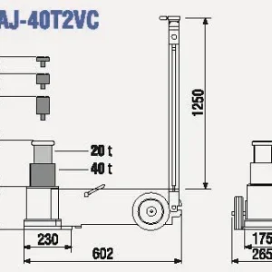 Martinetto idraulico ad aria TDL 2 stadi altezza 17 cm AJ-40T2VC