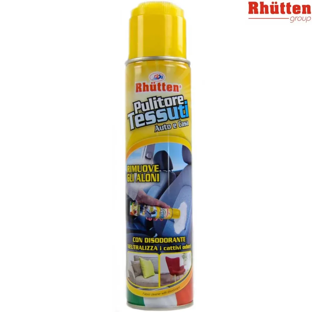 Pulitore Per Tessuti Interni Auto Casa Spray Spazzola Profumato 400 ml Rhutten