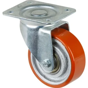 Rullo di trasporto con rulli BS larghezza ruota 38 mm Ø ruota 100 mm portata 295 kg poliuretano fuso 95 Shore corpo ruota...