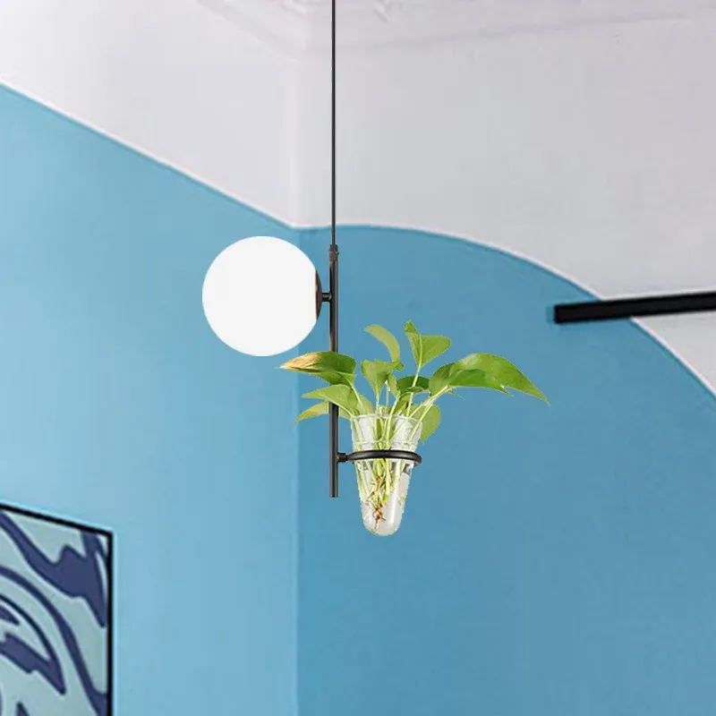 Lampada goccia metallo nero/oro Orb 1 testa Lampada sospensione industriale LED per illuminazione con paralume vetro bianc...