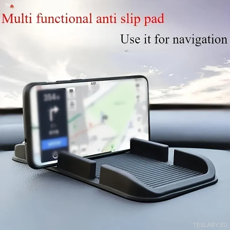 Tappetino da cruscotto silicone PVC, supporto per telefono cellulare non slip, GPS, scatola di archiviazione chiave e occh...