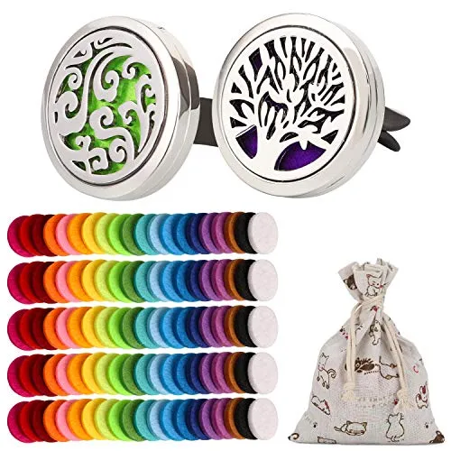 OOTSR 2pcs Diffusore di oli essenziali per aromaterapia auto, acciaio...