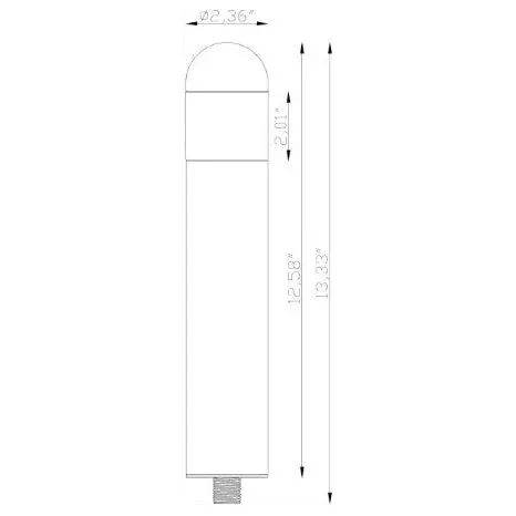 Lumien A2A2-BZ Area, Componibile, Aluminum - Bronze, Rounded Top Bollard (M4A1 Module Not Included), 10-15V