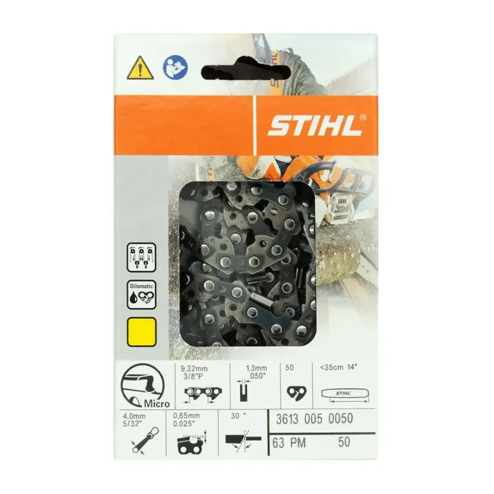 Stihl 3613 005 0050 Chainsaw Chain 14 . 63PM 50 con Cinturino Regolabile