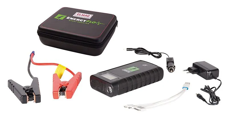 ELMAG Stazione di energia Li/dispositivo di avviamento 12V LITHIUM SMART BOOSTER X7 - Digitale 15.000 mAh I-Start 500 incl...
