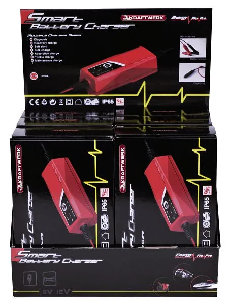 Caricabatterie con display Kraftwerk 6/12V 6 pezzi 31311D