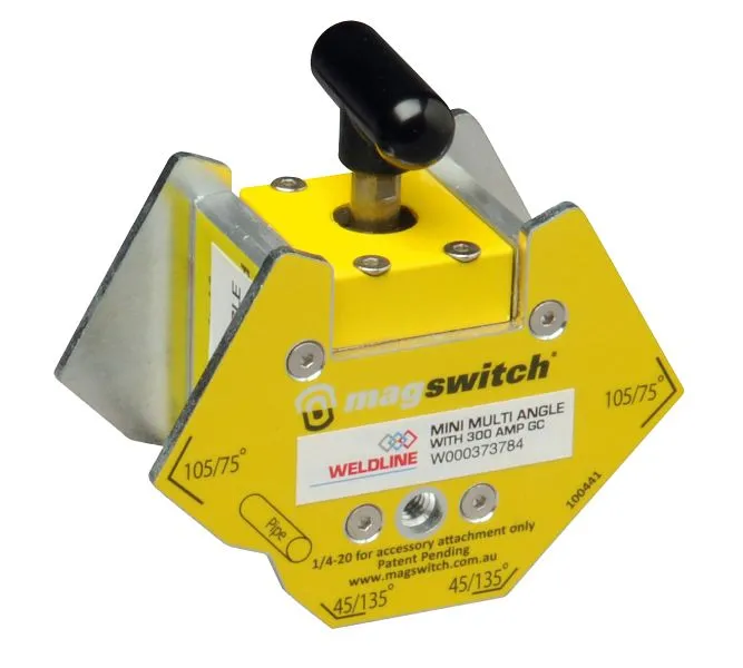 Morsetto per palo angolare per saldatura magnetica Magswitch 300 45°/135° 60°/120° 75°/105° e 90° forza di tenuta 67 kg mi...