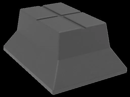 Blocco gomma elettrico 60 L140xW100xH60mm per veicoli elettrici e ibridi su piattaforme elevatrici forbice 100949 Busching