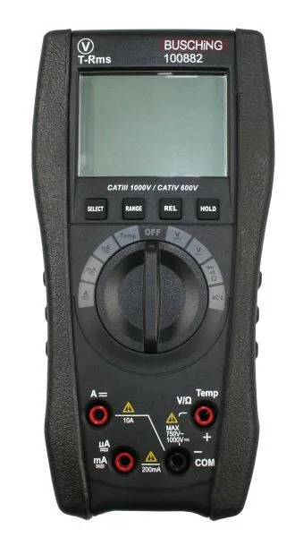 Multimetro digitale busching "Basic" 3 1/2 cifre TRMS CATIII/IV AC/DC/Volt/Ampere/Ohm/Diodo/Temp/NCV 100882