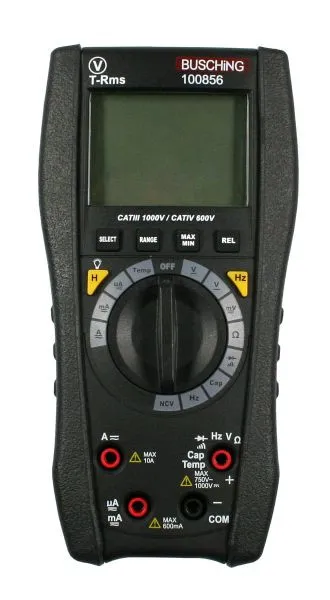 Multimetro digitale busching "Pro" TrueRMS Autorange CATIII/CATIV AC DC Volt Ampere Ohm Diodo HZ Cap Tem...
