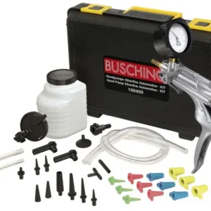 Pompa manuale Busching "Silverline" set automobilistico pressione +4 bar / vuoto -1 bar 100409