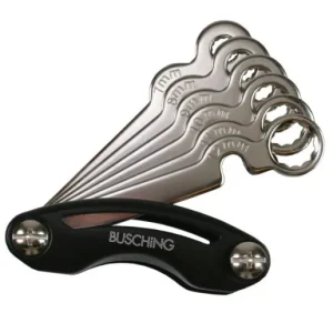 Set di chiavi per spurgo freni Busching supporto pieghevole 6 pezzi contenuto del set: 7 8 9 10 11 12 mm 100847