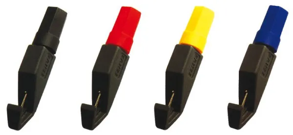 Set di morsetti coccodrillo busching 4 pezzi 600V_CAT2 per cavi isolati D: 1mm²-8mm² 100836