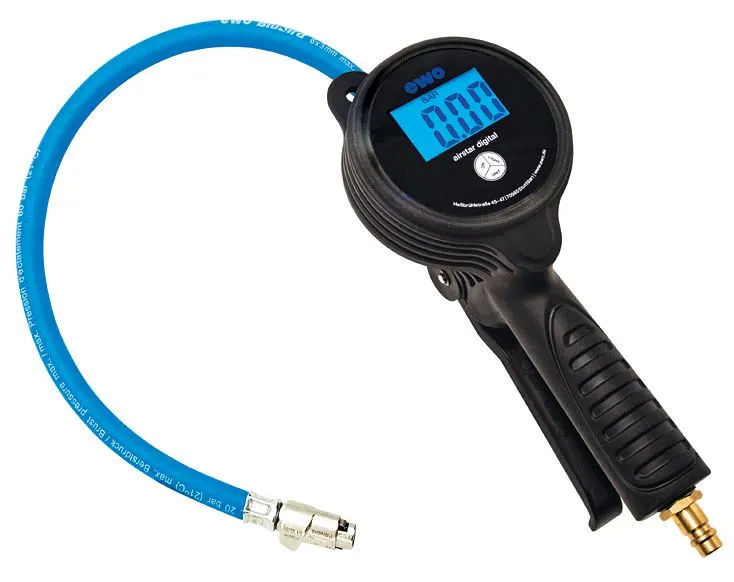 Gonfiatore per pneumatici ELMAG PROFI con tappo leva modello 80-EWO digitale 0-12 bar 'conformità nominale�...