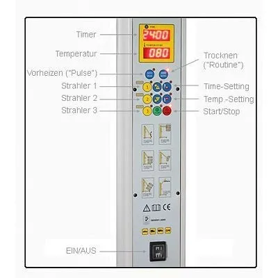 Essiccatore per vernice infrarossi Krauss con funzione pulsata e di routine 6600 W SPEED-DRY-600AX