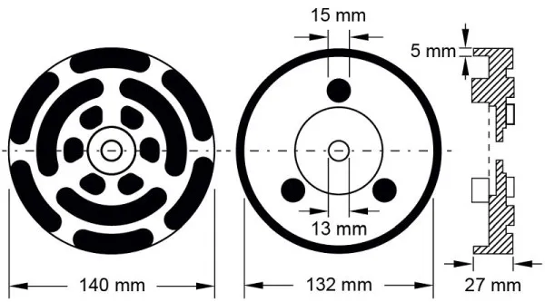 Piastra gomma KS Tools 22 per ascensori OMCN Ø 140 mm 160.0498