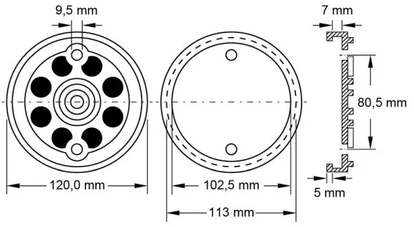Piastra gomma KS Tools 01 per sollevatori MAHA Ø 120 mm 160.0463
