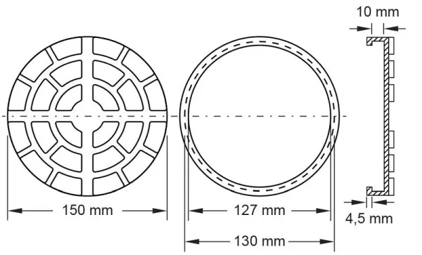 Piastra gomma KS Tools 10 per sollevatori Ravaglioli Ø 150 mm 160.0472