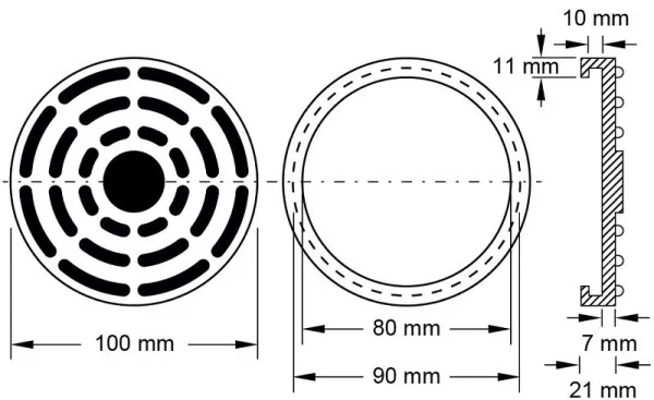 Piastra gomma KS Tools 14 per sollevatori Ravaglioli Ø 100 mm 160.0490