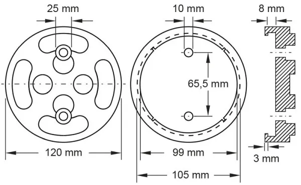 Piastra gomma KS Tools 11 per sollevatori Twin Busch Ø 120 mm 160.0473
