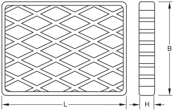 Tampone gomma KS Tools 01 per piattaforme elevatrici 160 x 120 x 20 mm 160.0476