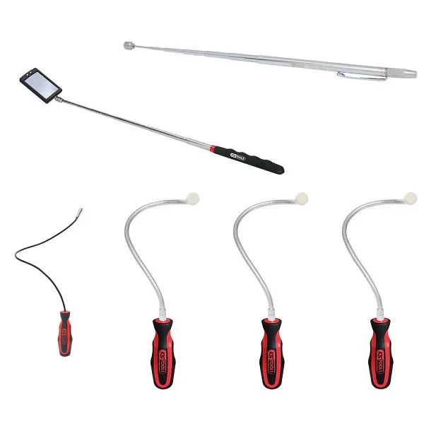KS Tools Set supporto magnetico adattabile e telescopico e specchio di ispezione 6 pezzi 550.1090