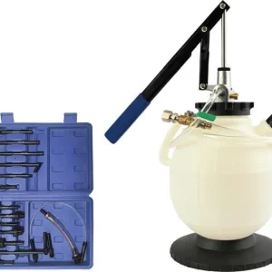 Dispositivo di riempimento olio professionale Kunzer con 18 adattatori (capacità 75 L) 7OEG18.1