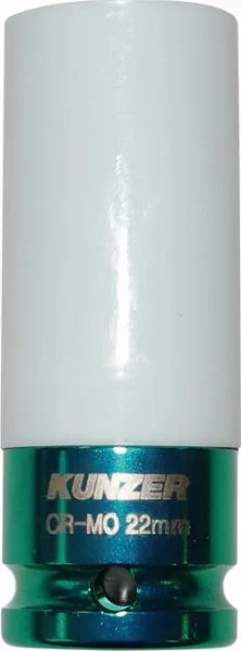 Inserto dado per ruota d'urto Kunzer 1/2" 22 mm lunghezza 85 mm (verde chiaro) 812RK22