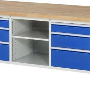 Banco da lavoro RAU collezione 8000 - struttura telaio (telaio saldato) contenitore base tripla (6x cassetti ripiani) 2000...
