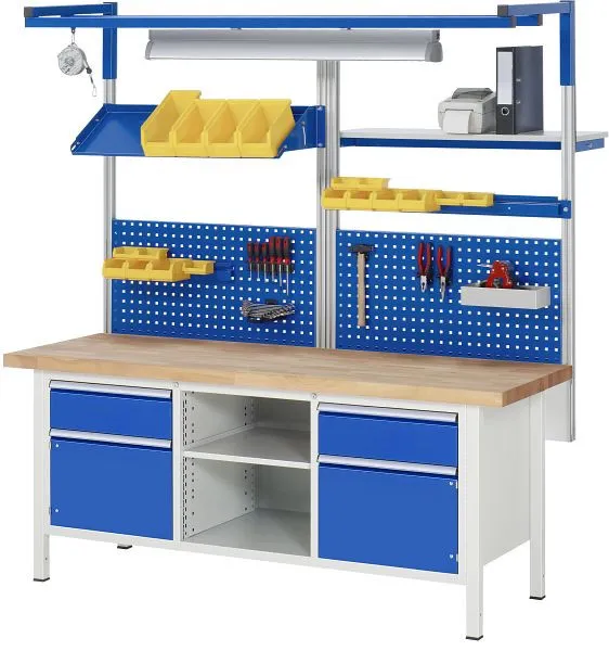 Banco da lavoro RAU collezione 8000 - struttura telaio (telaio saldato) contenitore base tripla (6x cassetti ripiani) 2000...