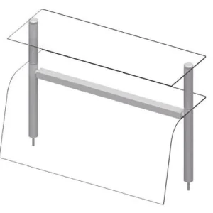 Mensola doppia vetro Stalgast con protezione anti-starnuto lampada riscaldante e illuminazione 790x455x700 mm per sistemi...