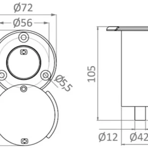 Base DELUX tappo rotante per asta telescopica Doccia Rocky (serie 15.480.xx) COD 15.480.26