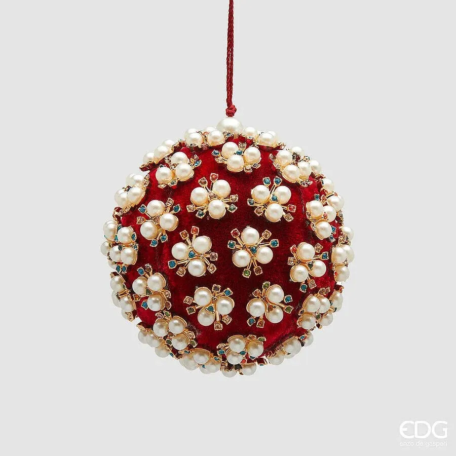 Addobbo palla Elizabeth rosso| EDG con Luce LED