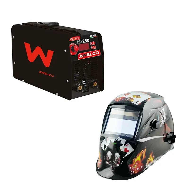 Awelco ARC 250 electrode inverter welding machine + HELMET-3000-E JOKER self darkening helmet Online now