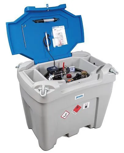 Certificato CE Stazione di rifornimento diesel mobile DENIOS PolyMove PM 450 PE pompa da 230 volt volume 450 litri 194-027