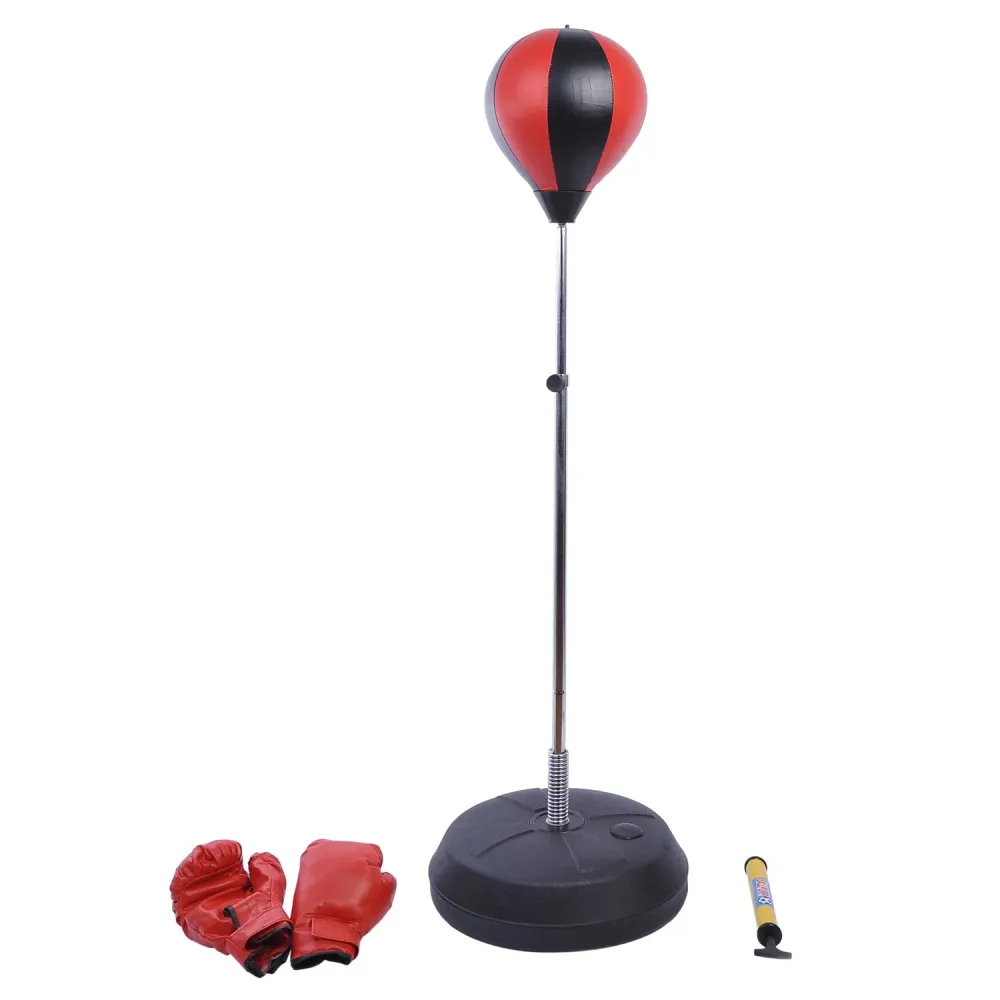 Set punching ball per allenamenti di boxe piedi, altezza regolabile con guanti, 125/131/138/145 cm