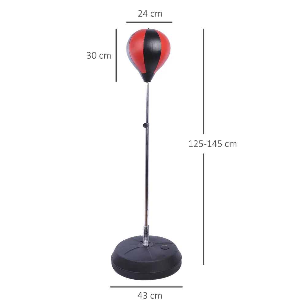 Set punching ball per allenamenti di boxe piedi, altezza regolabile con guanti, 125/131/138/145 cm