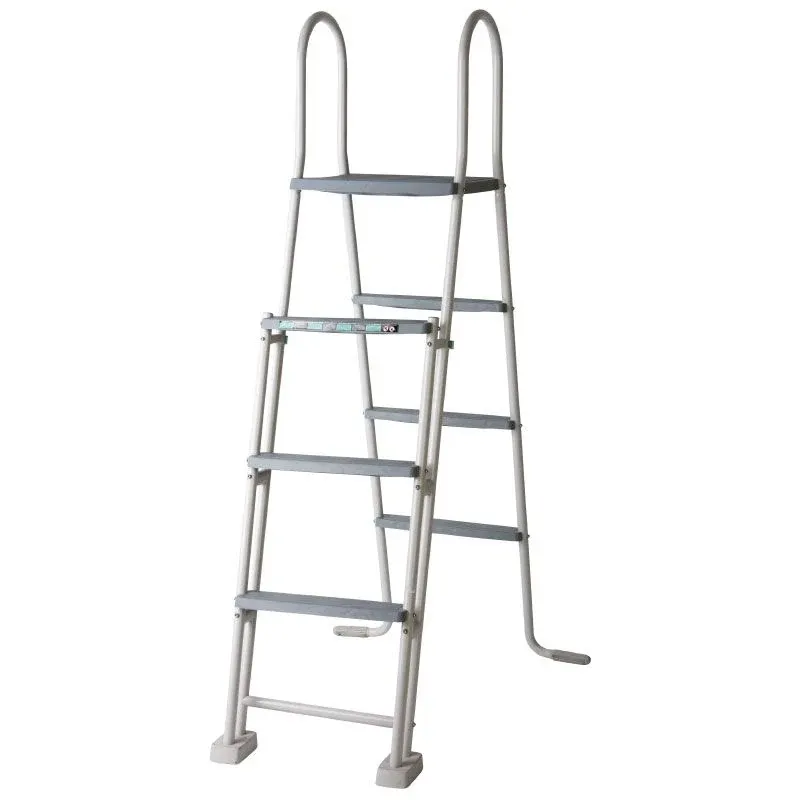 Scala di sicurezza con piattaforma per piscine fuori terra 120-132 cm. GRE.