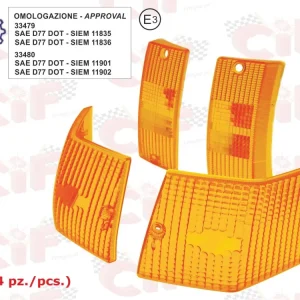 Kit 4 plastiche frecce originali siem anteriori posteriori Vespa PE PX