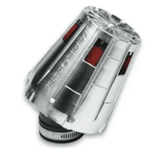 043077.w0 filtro aria red filter e5 con d.52 per carburatori phm 38÷41 con cuffia cromata