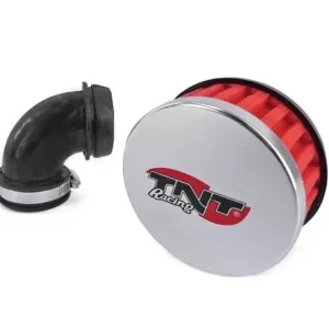 115096 filtro aria tnt r-box h5 dritto rosso, attacco 28 / 35mm con curva 90