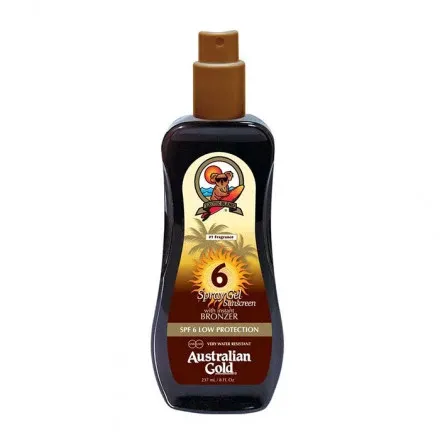 Australian Gold SPF6 Spray Gel Sunscreen BRONZER 237 ml