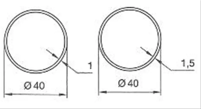 Adattatori per motori SOMFY / SIMU Ø 40 mm | Tubi tondi da 40 mm di diametro, spessore 1 mm