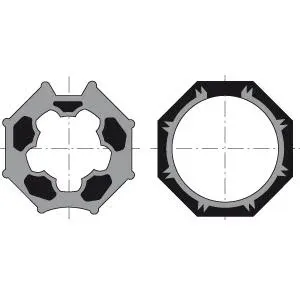 Adattatori per motori SOMFY / SIMU Ø 50 mm | Tubo ottagonale 60 mm