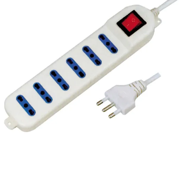 MKC - 492518041 - Presa multipla con interruttore - 6 prese bipasso 2P+T - cavo da 1.5 mt - MKC - 60669 - Conf. da 1 Pz.