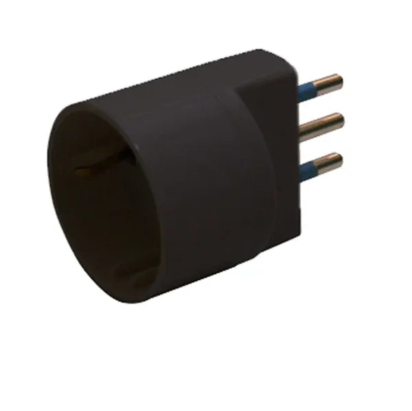 MKC - 492518358 - Adattatore semplice - spina 2P+T 16 - presa schuko 16 - nero - MKC - 68207 - Conf. da 1 Pz.