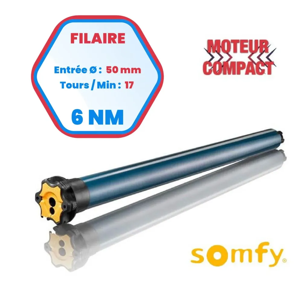 Motore cablato Somfy - ILMO 50 WT 6/17 corto