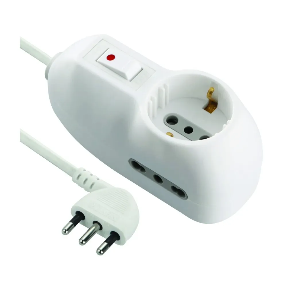 Multipresa 10a-2pr.bip+1 sch con int.di sicur. fig.7 - 5 pz